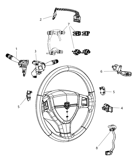 2010 Jeep Patriot Switches - Steering Column & Wheel Diagram