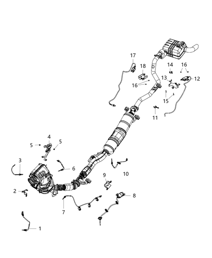 2020 Jeep Wrangler Sensors, Exhaust Temperature Diagram 1