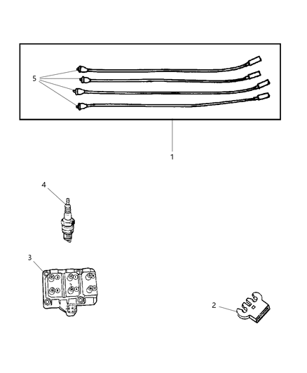 1997 Dodge Neon Spark Plugs, Cables, Coils Diagram