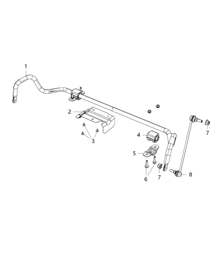 2018 Chrysler Pacifica Stabilizer Bar, Front Diagram