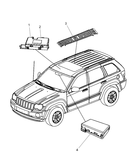 2009 Jeep Grand Cherokee Modules Overhead Diagram