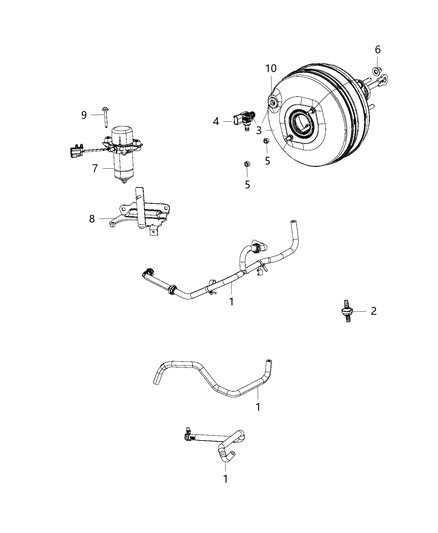 2020 Ram 1500 Classic Booster & Pump, Vacuum Power Brake, Hydro Booster Diagram