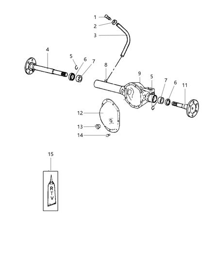 1997 Dodge Dakota Housing - Front Axle Diagram