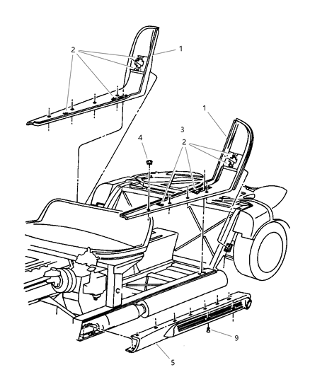 2001 Dodge Viper Loose Panel - Splash Shields Diagram