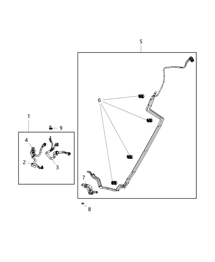 2020 Jeep Cherokee Fuel Supply And Return Diagram for 68378409AC