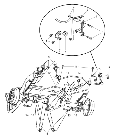 1997 Dodge Dakota Stabilizer - Rear Diagram