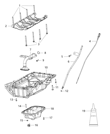 2020 Jeep Wrangler Pan-Engine Oil Diagram for 68313581AB