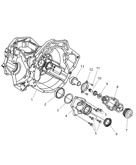 2004 Chrysler Sebring Sedan & Convertible Case, Transaxle Front Side Diagram