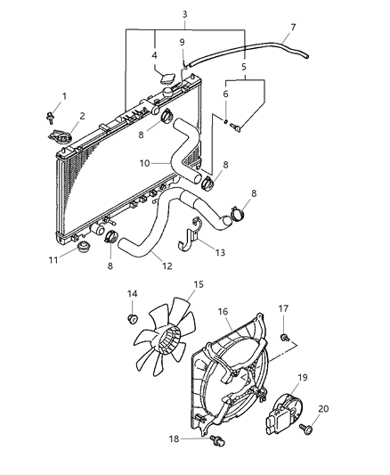 2002 Chrysler Sebring Hose-Radiator Diagram for MR355524