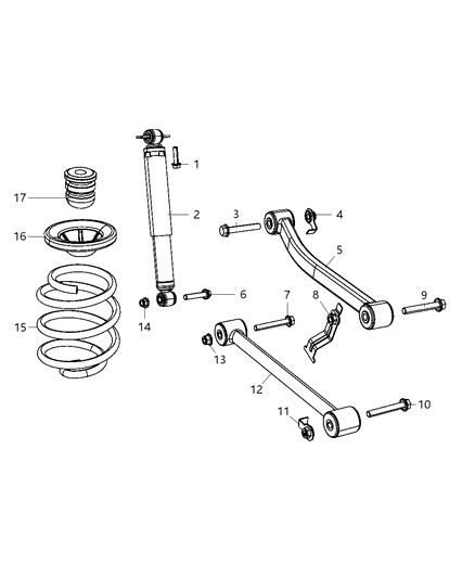 2010 Jeep Wrangler Suspension - Rear Diagram