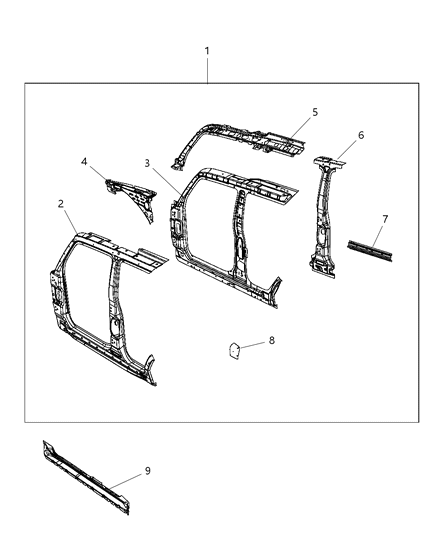 2007 Jeep Commander Aperture Panel - Body Side Diagram