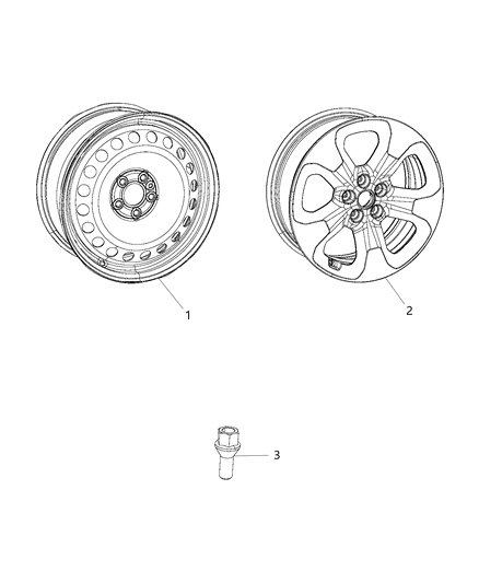 2015 Ram ProMaster City Wheels & Hardware Diagram