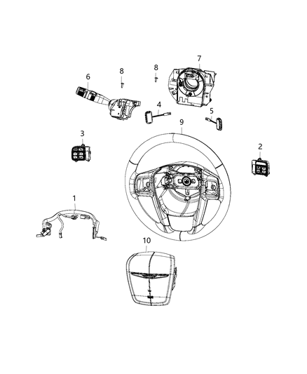 2020 Dodge Grand Caravan Switches, Steering Wheel Diagram