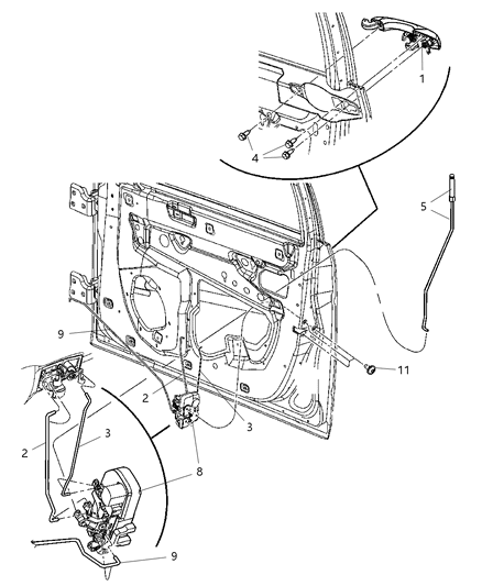 2005 Dodge Magnum Handle-Exterior Door Diagram for WC82TZZAD