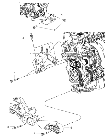 2002 Dodge Neon Isolator & Bracket Assy Diagram