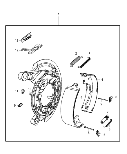 2014 Ram 5500 Park Brake Assembly, Rear Disc Diagram