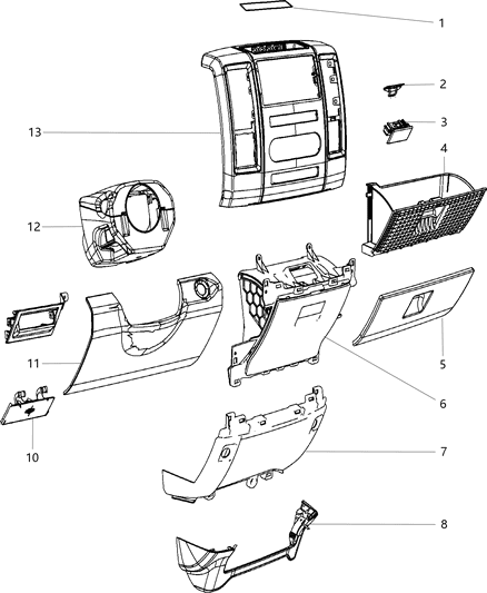 2015 Ram 5500 Instrument Panel Trim Diagram 1