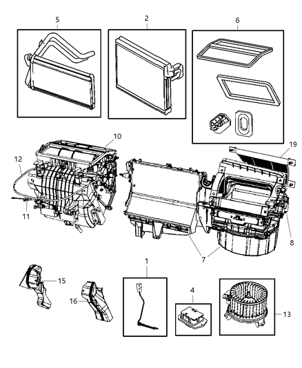 2008 Dodge Caliber A/C & Heater Unit Diagram