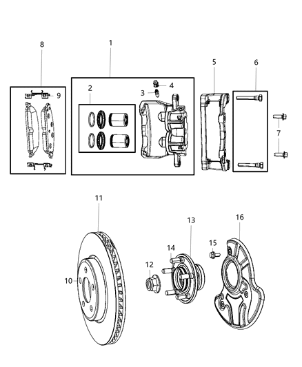 2019 Chrysler 300 Front Brakes Diagram 1