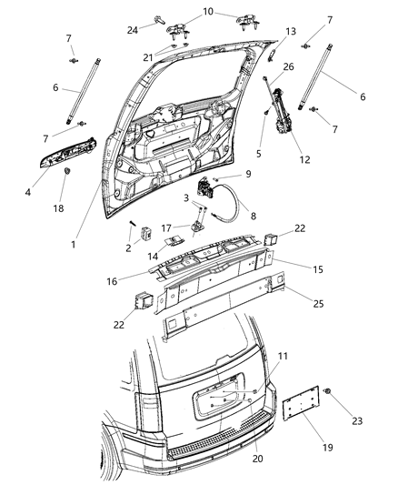 2009 Chrysler Town & Country Bracket-Bumper Bracket Diagram for 5109153AB