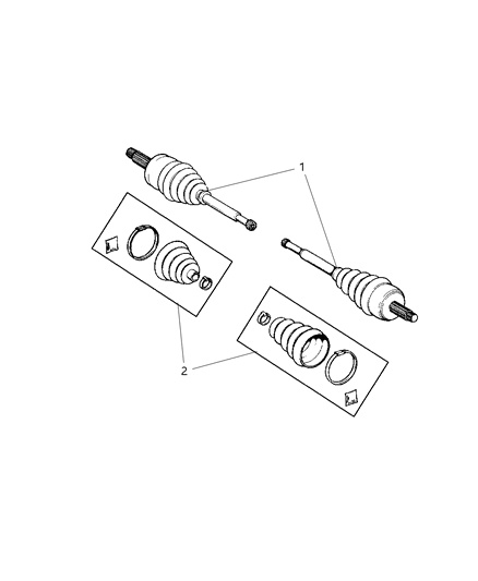 2003 Jeep Grand Cherokee Front Axle Shafts Diagram