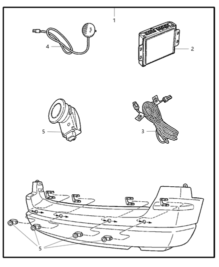 2010 Jeep Liberty Sensor Kit - Park/Distance Diagram