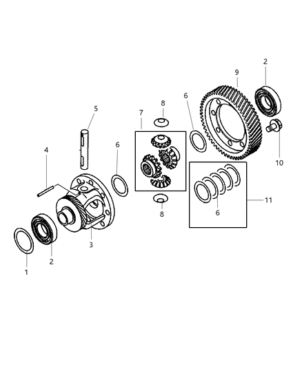 2005 Dodge Stratus Bearing-Differential Case Diagram for MN171653