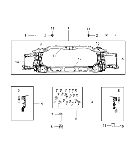 2014 Ram 1500 Radiator Support Diagram