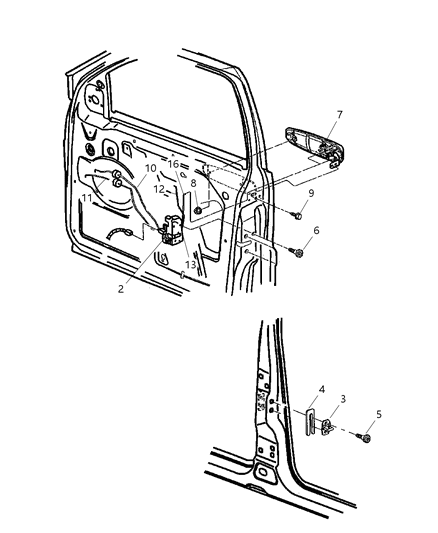 2002 Jeep Grand Cherokee Front Passenger Door Lock Actuator Diagram for 55363472AB