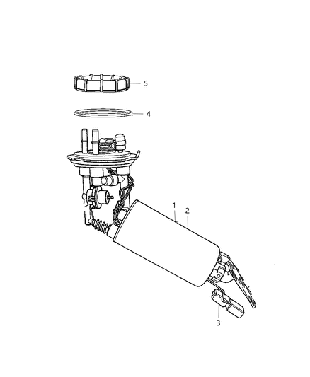 2008 Chrysler PT Cruiser Fuel Pump/Level Unit Module Kit Diagram for 5114547AF