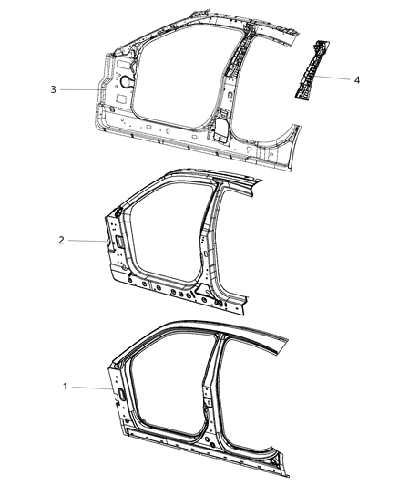 2013 Dodge Charger Panel-Body Side Aperture Inner Diagram for 68096295AH