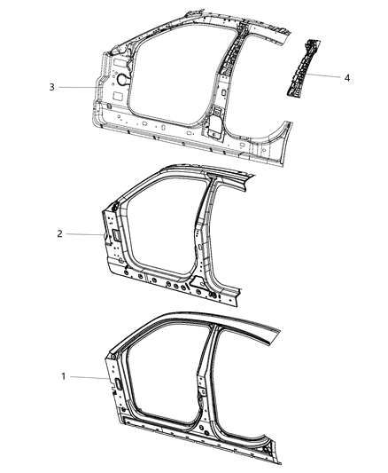 2013 Dodge Charger REINFMNT-Body Side Aperture Front Diagram for 68096313AG