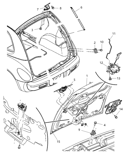 2008 Chrysler PT Cruiser Handle-LIFTGATE Diagram for ZK71GBSAC