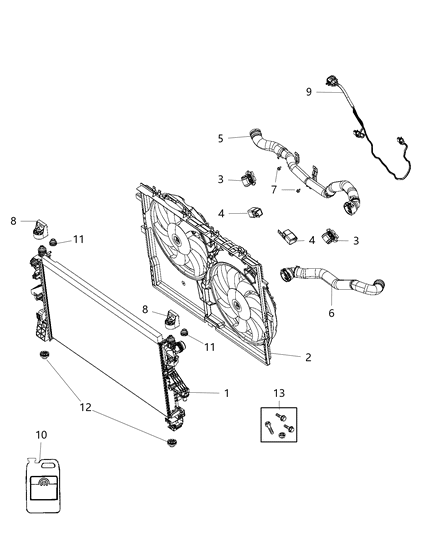 2015 Ram ProMaster 2500 Radiator & Related Parts Diagram 1