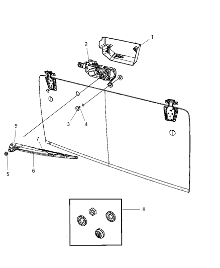 2010 Jeep Wrangler Rear Wiper System Diagram