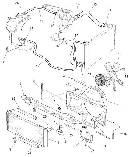 1999 Jeep Cherokee Hose-Radiator Inlet Diagram for 52079690