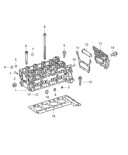 2011 Jeep Compass Gasket-Cylinder Head Diagram for 68090687AA