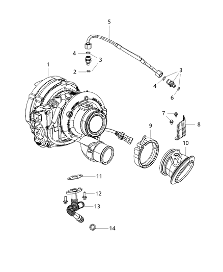 2019 Ram 4500 Turbocharger And Oil Hoses/Tubes Diagram