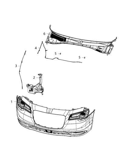 2020 Chrysler 300 Washer System, Front Diagram