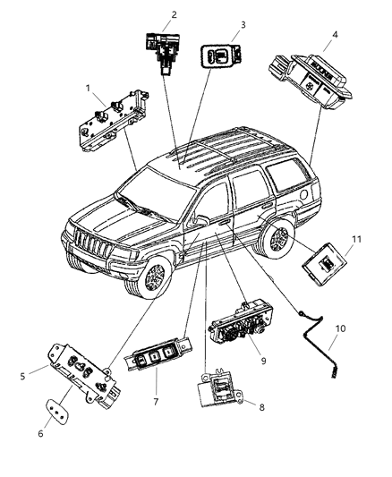 2003 Jeep Grand Cherokee Switch-Power Window Diagram for 5HB57DX9AA