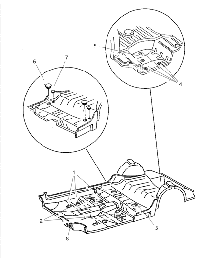 1997 Chrysler LHS Plugs Floor Pan Diagram