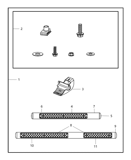 2009 Jeep Wrangler Step Kit-Tubular Side Diagram for 82210564AC
