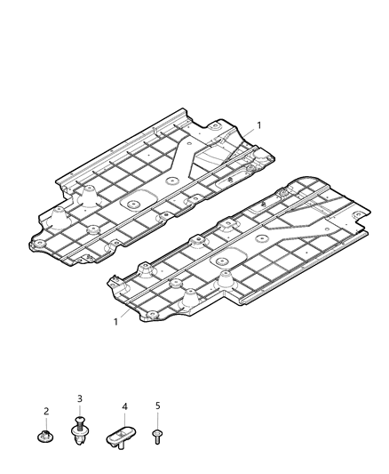 2017 Ram ProMaster City Underbody Shields Diagram