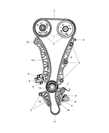 2009 Dodge Caliber Chain-Balance Shaft Diagram for 5047139AB