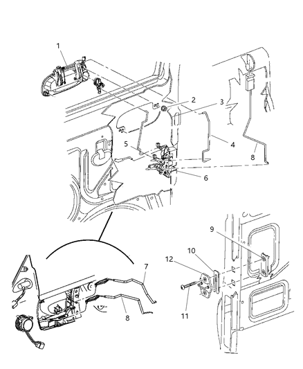 2004 Dodge Dakota Link-Door Latch Diagram for 55362928AD