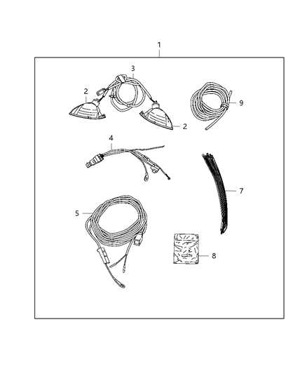 2013 Jeep Grand Cherokee Light Kit - Fog, Rear Diagram