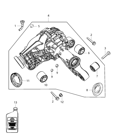 2014 Dodge Durango Differential Housing & Components Diagram