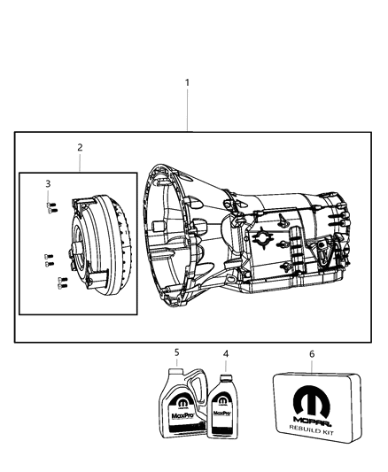 2010 Dodge Challenger Transmission / Transaxle Assembly Diagram 2