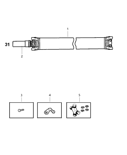 1999 Dodge Dakota Drive Shaft Diagram for 52105849AA