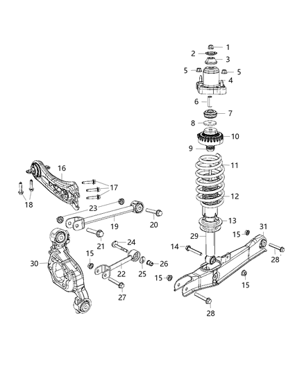 2016 Dodge Journey Suspension Control Arm Rear Lower Diagram for 4766950AD